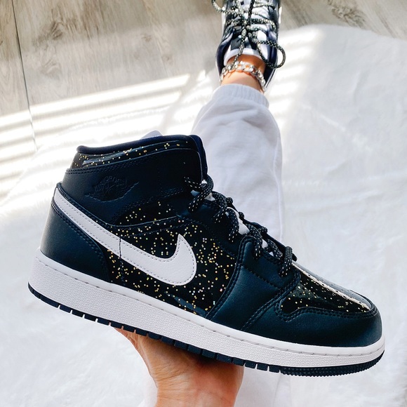 Nike air jordan mid glitter sneakers